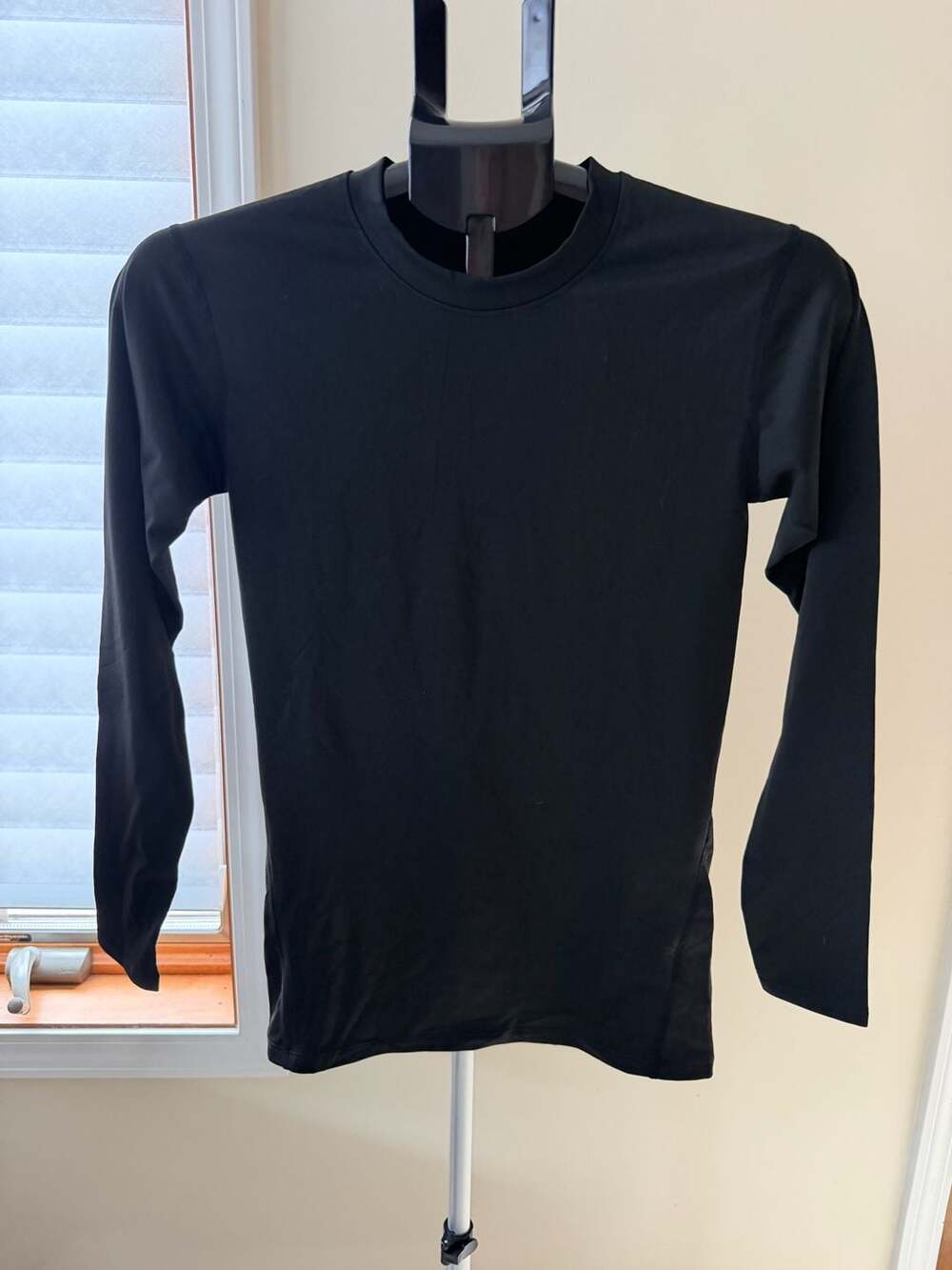 Cool Max Moisture Wicking Long Sleeve Compression Shirt Black Size S